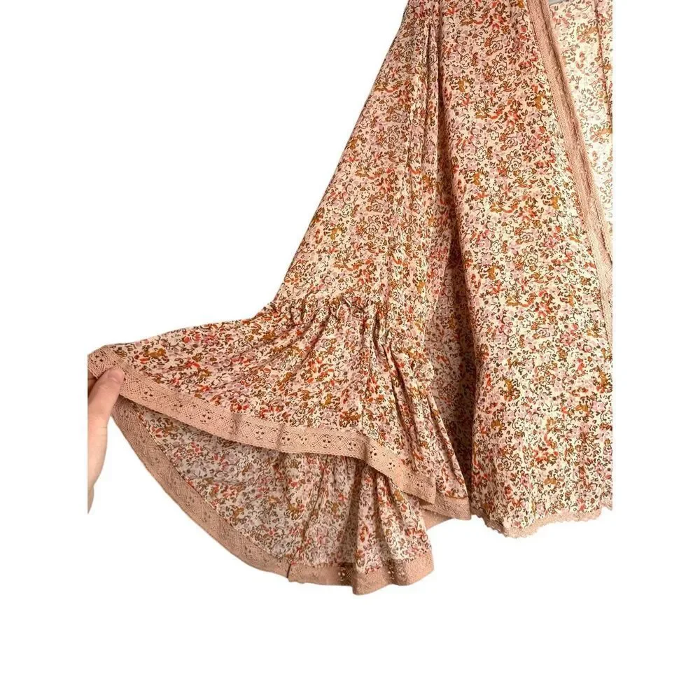 Free People‎ Lola Chiffon Floral Print Kimono Size XS